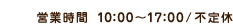 10:00～17:00 / 不定休